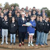 The French visitors were greeted by Causeway Coast and Glens Deputy Mayor, Councillor Tanya Stirling, Stephen McCartney, Council’s Sports Development Manager (Performance & Coaching), and James McCreanor, representative from Coleraine Rugby Club. CREDIT CCGBC