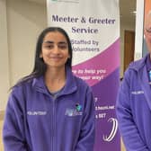 Maya Dhokia and Keith Burnside share their love of volunteering at the Ulster Hospital. Pic credit: SEHSCT