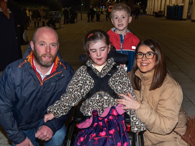 The McKearney family who enjoyed the firework display on Thursday night. Included are, dad, Seamus, Maggie (6), Shea (8) and mum Leone.