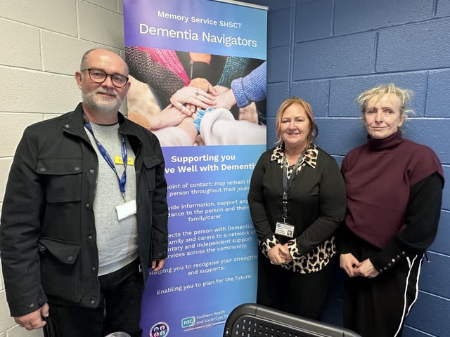 Pictured during the Virtual Dementia Tour and Autism Reality Experience mobile bus visit to Tandragee.