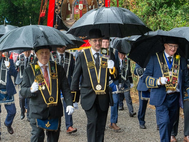 It was a case of brollies all round in Dungannon on Saturday.