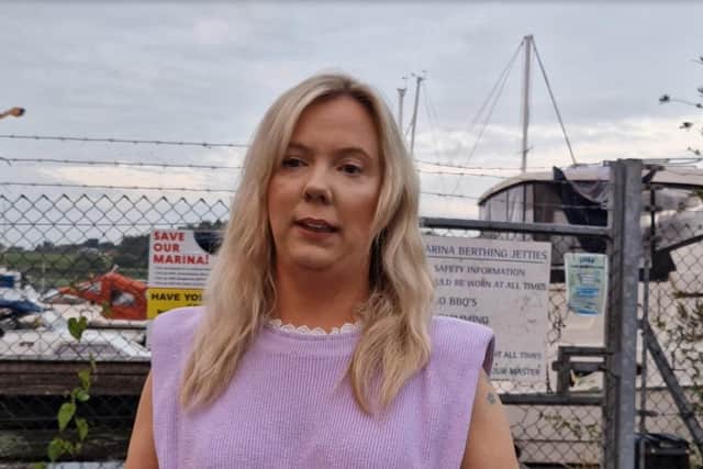 Sinn Fein Cllr Catherine Nelson after a meeting to discuss issues of regarding the serious disrepair of Kinnego Marina, a facility owned by Armagh, Banbridge and Craigavon Council. The meeting was held at Lough Neagh Sailing Club which has been raising concerns for several years.