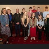 Jonathan Rea bursary award recipients with the Mayor of Mid and East Antrim, Alderman Noel Williams.