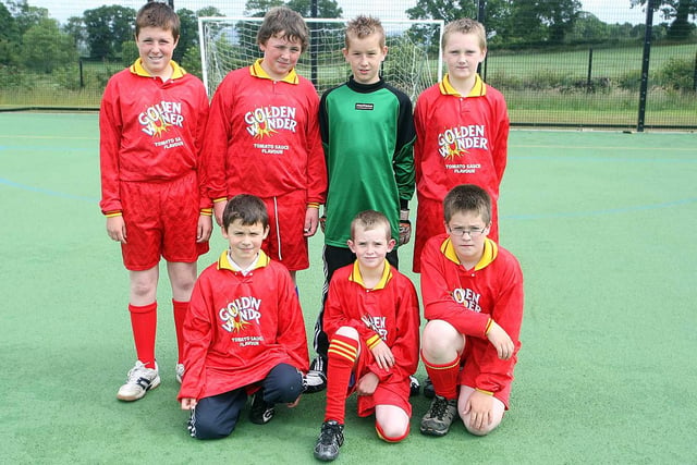 Carr Primary School A Team Competing in the Hillsborough and District Community Police Liaison Committee PSNI 7 -a-side Soccer Tournament at Downshire Primary School. in 2008