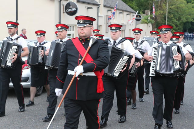 Dunloy band at Dervock Young Defenders parade on Saturday evening