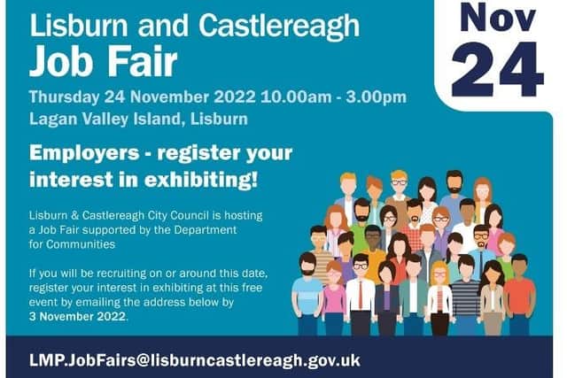 Employers are urged to register now for Lisburn and Castlereagh job fair