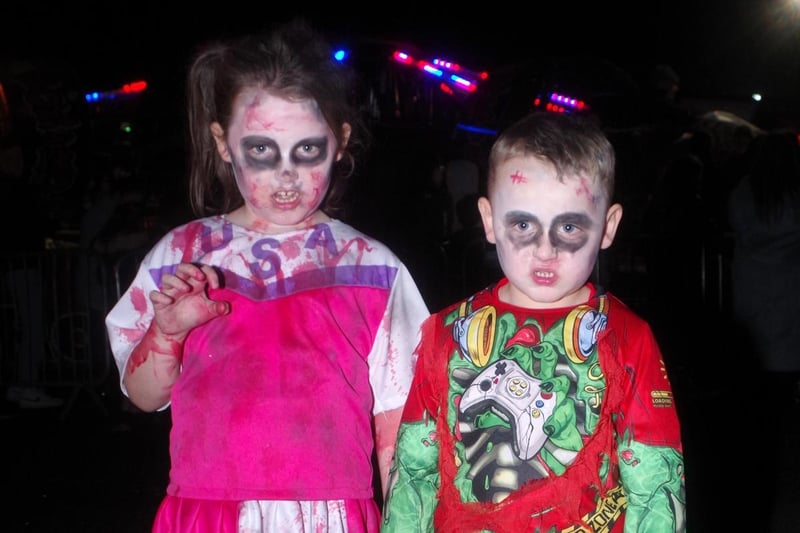 Two spooky characters pictured at the Coalisland Halloween event.