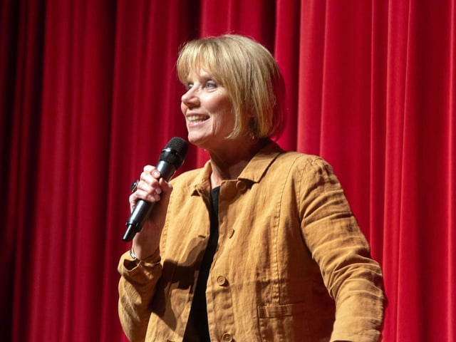 Compere at the Portadown Male Voice Choir concert, comedian, playwright and actor Nuala McKeever, was a big hit with the audience. PT16-241.