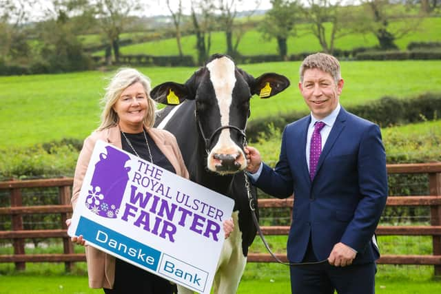 RUAS Operations Director Rhonda Geary and Danske Bank’s Head of Agribusiness Rodney Brown launch the 37th Royal Ulster Winter Fair.  Pic credit: Brian Thompson