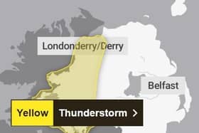 Yellow warnings for thunderstorms have been issued for Monday and Tuesday. Image Met Office