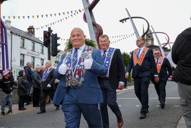 Deputy First Minister Emma Little-Pengelly officially opened the Lisburn city centre arch