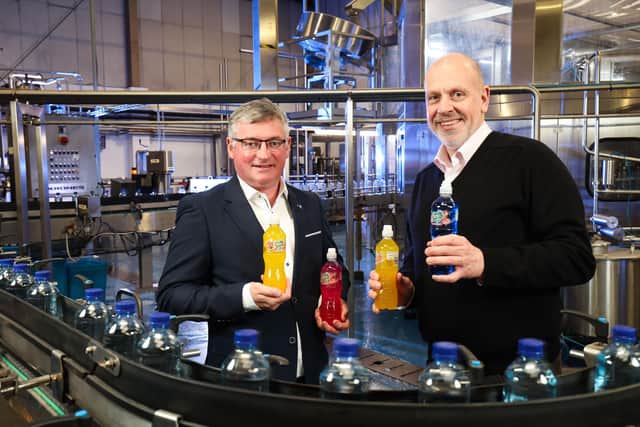 Liam Duffy, CEO and Owner, Classic Mineral Water and John Hood, Director of Food & Drink, Invest NI. Picture: Press Eye.