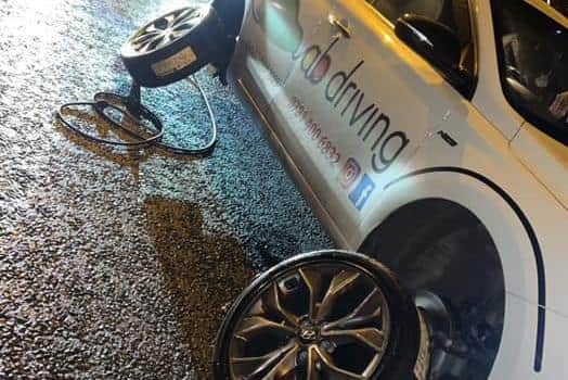 Two tyres had to be replaced on this driving instructor's vehicle. Picture courtesy of A B Driving Services.
