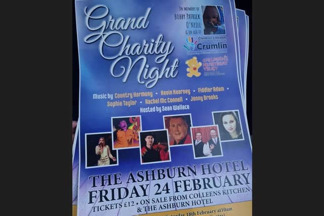 Lurgan parents Shannon and Jamie O'Neill are running a country music night to raise money for the Children's Heartbeat Trust and the Children's Health Foundation in Crumlin. Baby Bobby died just two days after his birth in Our Lady's Children's Hospital in Crumlin. Little Bobby had been born with significant heart and lung problems.