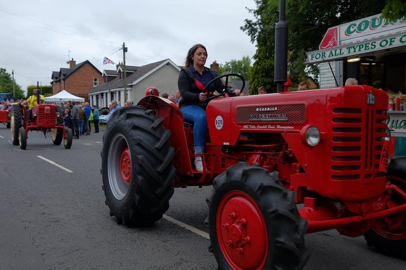A girl on a tractor at Waringstown Vintage Cavalcade in aid of N. Ireland Kidney Research Fund CREDIT: LiamMcArdle.com