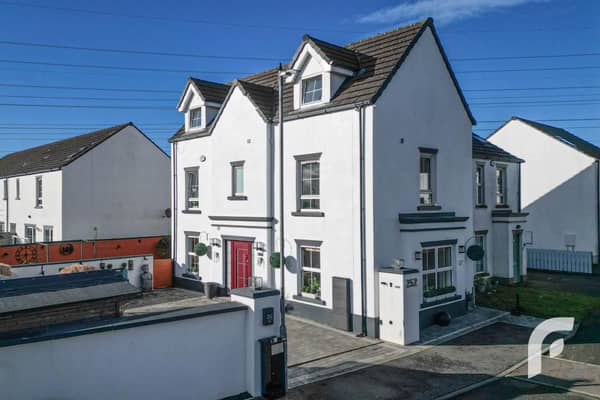 The spectacular semi-detached home is located on the Larne Road in Carrickfergus.