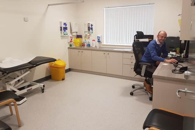 Dr Stephen McDonnell in new consulting room.