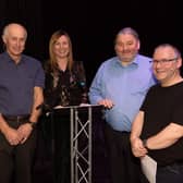 'For those in Peril on the Sea' narrator Jimmy McTeggart (left) with readers Robert Stewart, Angeline Kelly, Davy Moore and Dr David Hume, who developed the project.