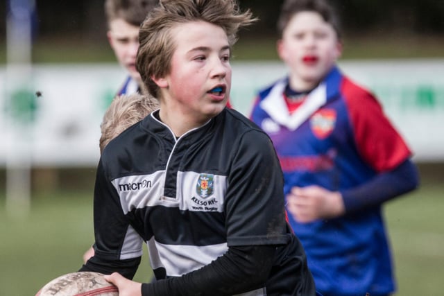 Harvey Amis playing for Kelso at Jedburgh's youth rugby event at the weekend