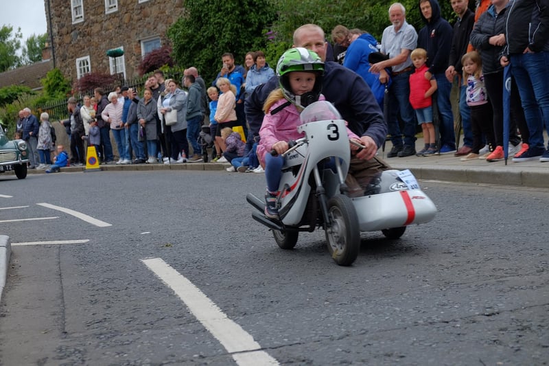 Even the littlest has their own mode of transport at Waringstown Cavalcade in aid of N. Ireland Kidney Research Fund CREDIT: LiamMcArdle.com