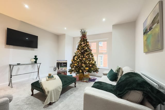 The beautiful living room at Drumnagoon, Craigavon - a 3 bedroom house which is a Christmas prize via Tommy French Competitions. This life-changing prize comes with £20k in cash. An alternative prize of £250k in cash is also available.