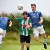 Conor Garvey, pictured in [eague action against Lisdrum,  scored one of the Mayobridge goals during their 3-0 Junior Cup victory over Seapatrick Reserves on Saturday.  Picture: Brendan Monaghan BM07