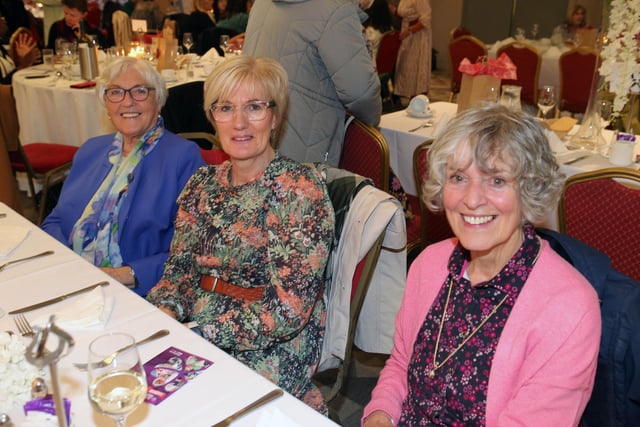Lorraine McConaghy, Margaret Ferguson and Olive Bell at the Ballycastle Hospice Ladies Lunch