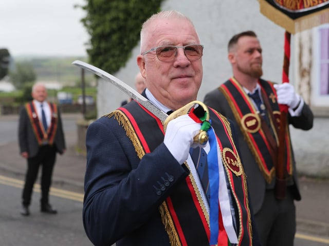 Pictured during the Larne parade.