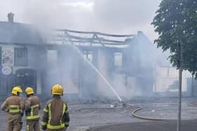 Firefighters are working to extinguish the fire and make the scene safe. Photo by NIFRS
