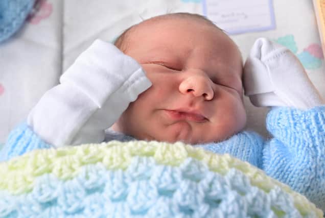 This beautiful baby boy was born at 4.46am weighing 81b 13.5oz  to mum Jade Burns at the RVH in Belfast on New Year's Day. Picture: Colm Lenaghan / Pacemaker