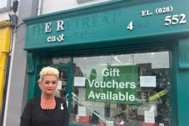 "Frustrated and angry", beauty salon owner Elaine McAnulty is appealing for witnesses after her business was attacked.