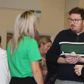 Cllr Richard Stewart, Wendy McCullugh and Catherine King  pictured at the Macmillan Cancer Support Coffee morning held in Portballintrae Centre organised by Causeway Coast and Glens Borough Council and McMillan Move More Volunteers