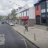 General view of Larne Main Street, where a new phone kiosk is proposed. Photo by Google