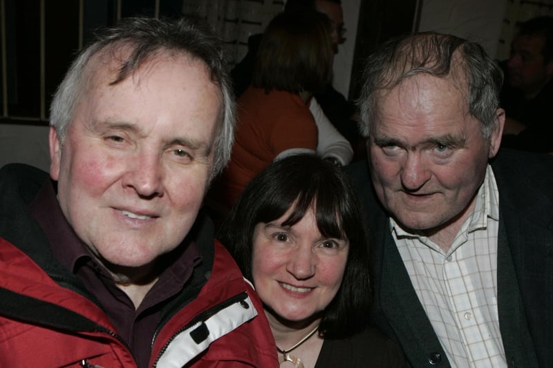 Willie O'Neill, Ann Kane and Ian Jamison pictured at the Kilraughts YFC table quiz held at the Scenic Inn Armoy in 2009