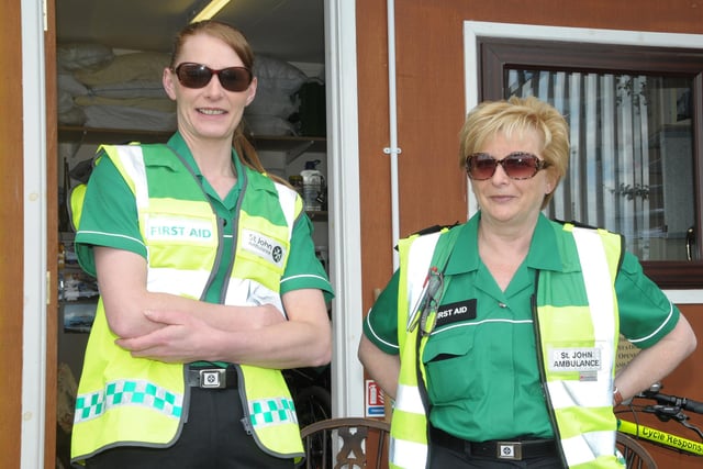 Irene Shannon and Lynne Smyth from Larne branch of St John Ambulance Brigade in attendance at a Larne Masonic Centre's Open Day. INLT 33-231-AM