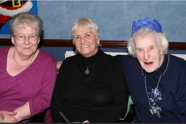 Sheila Marcus, Peggy Girvin and Vera Girvin attended Windsor Residents Association's 2007 Christmas dinner in Glasgow Rangers Club.