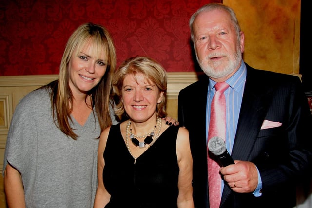 Pictured at Macmillan Cancer Support gala evening were, from left: Tracey Hall M.D of The Style Academy, Anne Brennan of Harper in Belfast and Ian McKay from Magherafelt who compered the event.