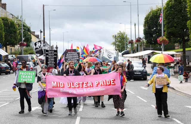 The 2023 Mid Ulster Pride parade taking place in Cookstown.