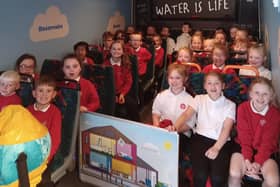 NI Water’s Education Team visiting Eden Primary School with the Waterbus. Credit NI Water