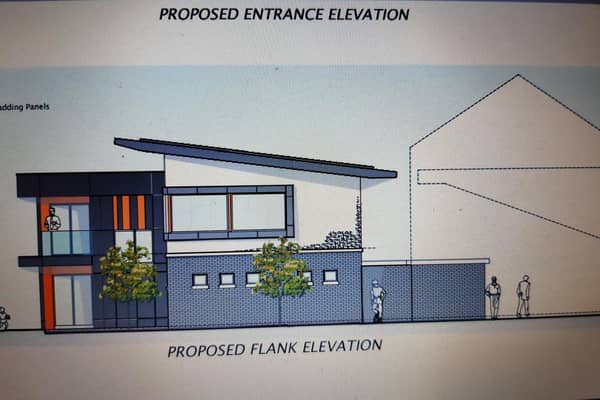 An image of the proposed new facility at Carrick Rangers. Picture: Freshdesign