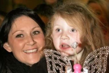 Donna Eagleson and Lauren Smith at the 2013 Christmas lights switch on event in Glengormley.
