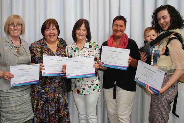 Some of those who attended the event in recognition of staff and volunteers who played a part in the Covid-19 testing service.