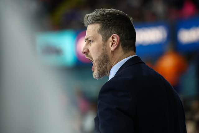 Belfast Giants' coach Adam Keefe during. Photo by William Cherry/Presseye