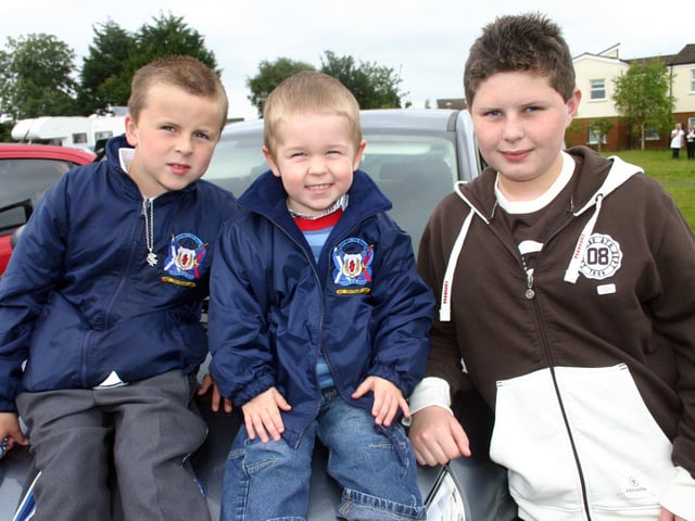 Kyle Madison, Jake Moody and Johnny Kinnaird pictured at the 12th parade in Ballymoney in 2007.