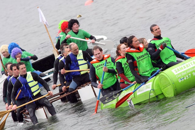 LAUGH A MINUTE...Crews join in the fun at the Spar RNLI Raft Race in Portrush in 2009.