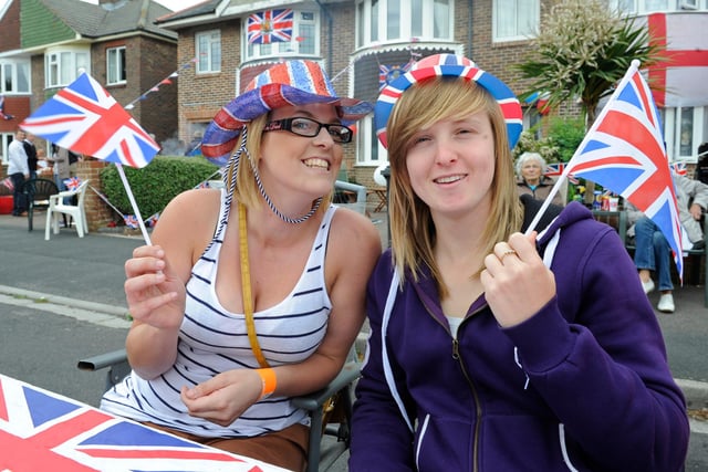 Residents of School Road in Gosport enjoy their street party which they held for the Queen's Diamond Jubilee. (left to right), Alice Cunningham, (20) and Charlotte Blackwell (17).
Picture: Ian Hargreaves  (121941-14)