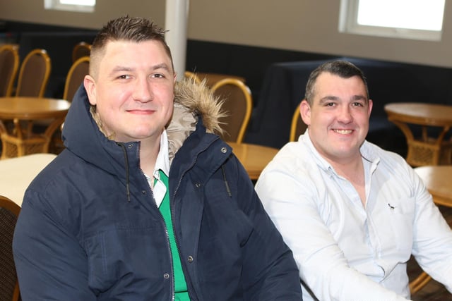 Russell Blair and Jason Clyde pictured at the Ballymoney LOL 456 Big Breakfast held at Ballymoney RBL on Saturday morning