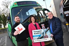 Paul Loughran, Translink, Councillor John Laverty BEM, Chair of Lisburn & Castlereagh City Council’s Regeneration & Growth Committee, and Janice Cooke. Pic credit: LCCC