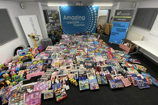 Some of the toys donated to Regenerate Toy Appeal which helped more than 100 families in the Lurgan and Portadown areas over Christmas.
