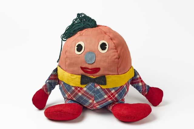 ‘Humpty Dumpty’, a soft toy made in the 1950s by a local lady for her daughter.